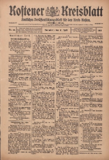 Kostener Kreisblatt: amtliches Veröffentlichungsblatt für den Kreis Kosten 1916.04.15 Jg.51 Nr46