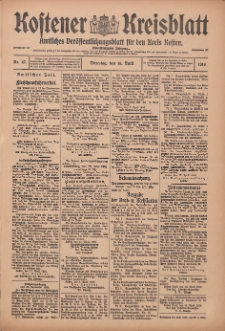 Kostener Kreisblatt: amtliches Veröffentlichungsblatt für den Kreis Kosten 1916.04.18 Jg.51 Nr47