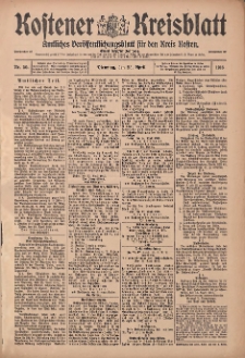 Kostener Kreisblatt: amtliches Ver&ouml;ffentlichungsblatt f&uuml;r den Kreis Kosten 1916.04.25 Jg.51 Nr50
