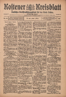 Kostener Kreisblatt: amtliches Ver&ouml;ffentlichungsblatt f&uuml;r den Kreis Kosten 1916.05.02 Jg.51 Nr53