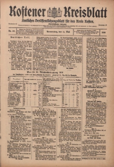 Kostener Kreisblatt: amtliches Ver&ouml;ffentlichungsblatt f&uuml;r den Kreis Kosten 1916.05.11 Jg.51 Nr57
