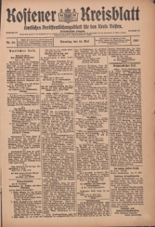 Kostener Kreisblatt: amtliches Veröffentlichungsblatt für den Kreis Kosten 1916.05.16 Jg.51 Nr59