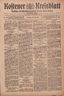 Kostener Kreisblatt: amtliches Veröffentlichungsblatt für den Kreis Kosten 1916.05.23 Jg.51 Nr62