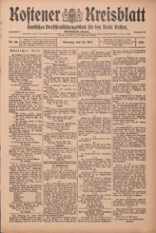 Kostener Kreisblatt: amtliches Veröffentlichungsblatt für den Kreis Kosten 1916.05.30 Jg.51 Nr65