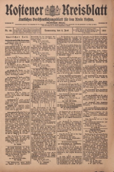 Kostener Kreisblatt: amtliches Veröffentlichungsblatt für den Kreis Kosten 1916.06.08 Jg.51 Nr69