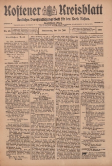 Kostener Kreisblatt: amtliches Ver&ouml;ffentlichungsblatt f&uuml;r den Kreis Kosten 1916.07.20 Jg.51 Nr87