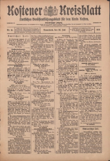 Kostener Kreisblatt: amtliches Ver&ouml;ffentlichungsblatt f&uuml;r den Kreis Kosten 1916.07.29 Jg.51 Nr91