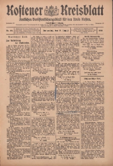 Kostener Kreisblatt: amtliches Veröffentlichungsblatt für den Kreis Kosten 1916.08.17 Jg.51 Nr99