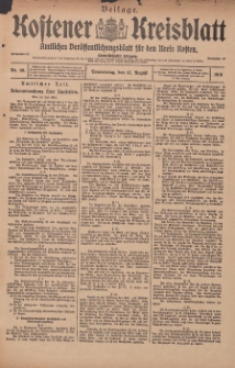 Kostener Kreisblatt: amtliches Ver&ouml;ffentlichungsblatt f&uuml;r den Kreis Kosten 1916.08.17 Jg.51 Nr99: Beilage