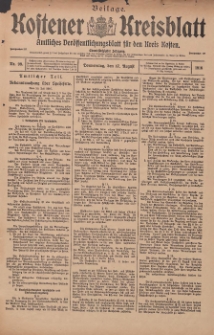 Kostener Kreisblatt: amtliches Veröffentlichungsblatt für den Kreis Kosten 1916.08.17 Jg.51 Nr99: Beilage