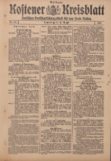 Kostener Kreisblatt: amtliches Veröffentlichungsblatt für den Kreis Kosten 1916.08.31 Jg.51 Nr105: Beilage
