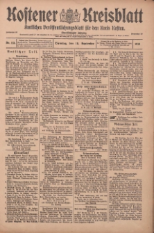Kostener Kreisblatt: amtliches Ver&ouml;ffentlichungsblatt f&uuml;r den Kreis Kosten 1916.09.19 Jg.51 Nr113