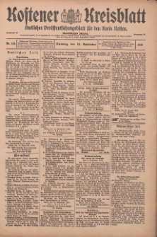 Kostener Kreisblatt: amtliches Veröffentlichungsblatt für den Kreis Kosten 1916.09.19 Jg.51 Nr113
