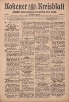 Kostener Kreisblatt: amtliches Veröffentlichungsblatt für den Kreis Kosten 1916.09.21 Jg.51 Nr114