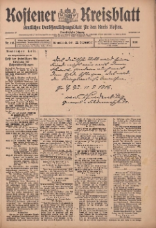 Kostener Kreisblatt: amtliches Veröffentlichungsblatt für den Kreis Kosten 1916.09.23 Jg.51 Nr115
