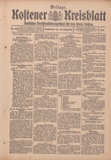 Kostener Kreisblatt: amtliches Veröffentlichungsblatt für den Kreis Kosten 1916.09.23 Jg.51 Nr115: Beilage