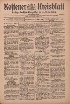 Kostener Kreisblatt: amtliches Veröffentlichungsblatt für den Kreis Kosten 1916.09.28 Jg.51 Nr117