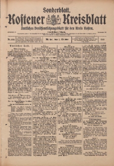 Kostener Kreisblatt: amtliches Veröffentlichungsblatt für den Kreis Kosten 1916.10.02 Jg.51 Nr118a: Sonderblatt.