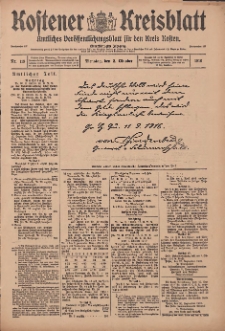 Kostener Kreisblatt: amtliches Veröffentlichungsblatt für den Kreis Kosten 1916.10.03 Jg.51 Nr119