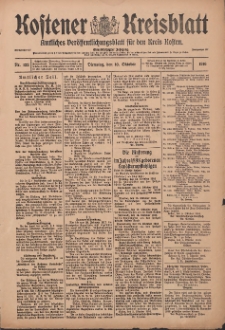 Kostener Kreisblatt: amtliches Ver&ouml;ffentlichungsblatt f&uuml;r den Kreis Kosten 1916.10.10 Jg.51 Nr122