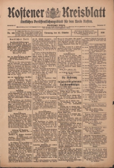 Kostener Kreisblatt: amtliches Veröffentlichungsblatt für den Kreis Kosten 1916.10.10 Jg.51 Nr122