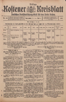 Kostener Kreisblatt: amtliches Ver&ouml;ffentlichungsblatt f&uuml;r den Kreis Kosten 1916.10.14 Jg.51 Nr124; Beilage