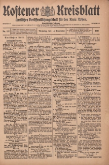 Kostener Kreisblatt: amtliches Veröffentlichungsblatt für den Kreis Kosten 1916.11.14 Jg.51 Nr137