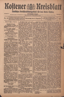 Kostener Kreisblatt: amtliches Veröffentlichungsblatt für den Kreis Kosten 1916.12.14 Jg.51 Nr150