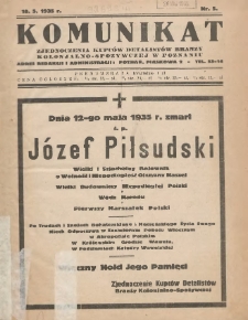 Komunikat Zjednoczenia Kupców Detalistów Branży Kolonjalno-Spożywczej w Poznaniu 1935.05.18 Nr5