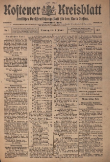 Kostener Kreisblatt: amtliches Veröffentlichungsblatt für den Kreis Kosten 1917.01.02 Jg.52 Nr1