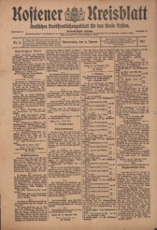 Kostener Kreisblatt: amtliches Veröffentlichungsblatt für den Kreis Kosten 1917.01.04 Jg.52 Nr2
