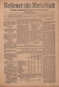 Kostener Kreisblatt: amtliches Veröffentlichungsblatt für den Kreis Kosten 1917.01.11 Jg.52 Nr5