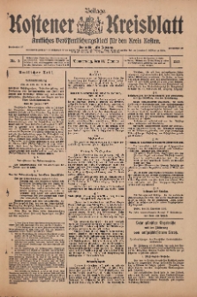 Kostener Kreisblatt: amtliches Ver&ouml;ffentlichungsblatt f&uuml;r den Kreis Kosten 1917.01.11 Jg.52 Nr5: Beilage