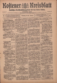 Kostener Kreisblatt: amtliches Veröffentlichungsblatt für den Kreis Kosten 1917.01.30 Jg.52 Nr13