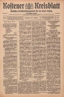 Kostener Kreisblatt: amtliches Veröffentlichungsblatt für den Kreis Kosten 1917.02.06 Jg.52 Nr16