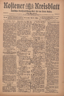 Kostener Kreisblatt: amtliches Veröffentlichungsblatt für den Kreis Kosten 1917.02.22 Jg.52 Nr23