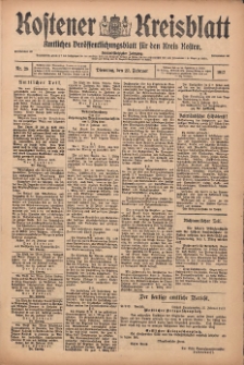 Kostener Kreisblatt: amtliches Ver&ouml;ffentlichungsblatt f&uuml;r den Kreis Kosten 1917.02.27 Jg.52 Nr25