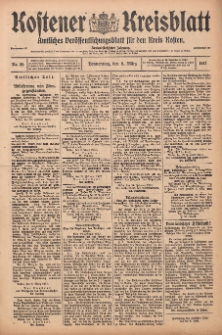 Kostener Kreisblatt: amtliches Veröffentlichungsblatt für den Kreis Kosten 1917.03.08 Jg.52 Nr29