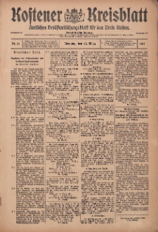Kostener Kreisblatt: amtliches Veröffentlichungsblatt für den Kreis Kosten 1917.03.13 Jg.52 Nr31