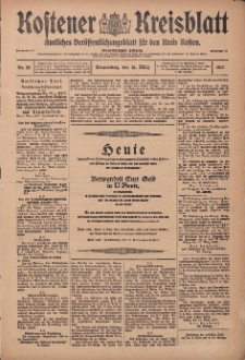 Kostener Kreisblatt: amtliches Veröffentlichungsblatt für den Kreis Kosten 1917.03.15 Jg.52 Nr32