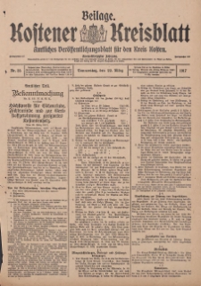 Kostener Kreisblatt: amtliches Veröffentlichungsblatt für den Kreis Kosten 1917.03.22 Jg.52 Nr35: Beilage