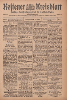 Kostener Kreisblatt: amtliches Veröffentlichungsblatt für den Kreis Kosten 1917.03.24 Jg.52 Nr36