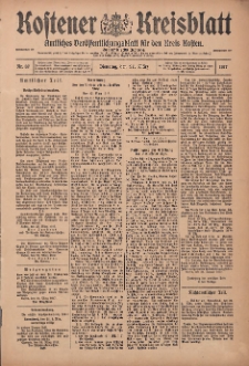 Kostener Kreisblatt: amtliches Veröffentlichungsblatt für den Kreis Kosten 1917.03.27 Jg.52 Nr37
