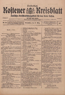 Kostener Kreisblatt: amtliches Veröffentlichungsblatt für den Kreis Kosten 1917.03.15 Jg.52 Nr32a: Sonderblatt
