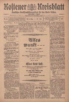 Kostener Kreisblatt: amtliches Ver&ouml;ffentlichungsblatt f&uuml;r den Kreis Kosten 1917.03.27 Jg.52 Nr38