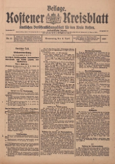 Kostener Kreisblatt: amtliches Veröffentlichungsblatt für den Kreis Kosten 1917.04.05 Jg.52 Nr41: Beilage