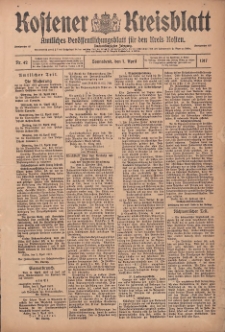 Kostener Kreisblatt: amtliches Veröffentlichungsblatt für den Kreis Kosten 1917.04.07 Jg.52 Nr42