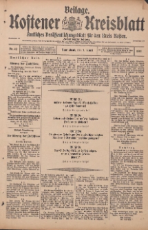 Kostener Kreisblatt: amtliches Veröffentlichungsblatt für den Kreis Kosten 1917.04.07 Jg.52 Nr42: Beilage