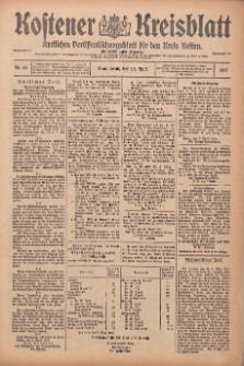 Kostener Kreisblatt: amtliches Ver&ouml;ffentlichungsblatt f&uuml;r den Kreis Kosten 1917.04.14 Jg.52 Nr45