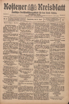 Kostener Kreisblatt: amtliches Veröffentlichungsblatt für den Kreis Kosten 1917.04.19 Jg.52 Nr47